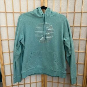 Patagonia Lightweight Teal Hoodie with White Graphic